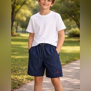 U.S. Polo Assn Boys Athletic Shorts Youth XXL Navy Drawstring